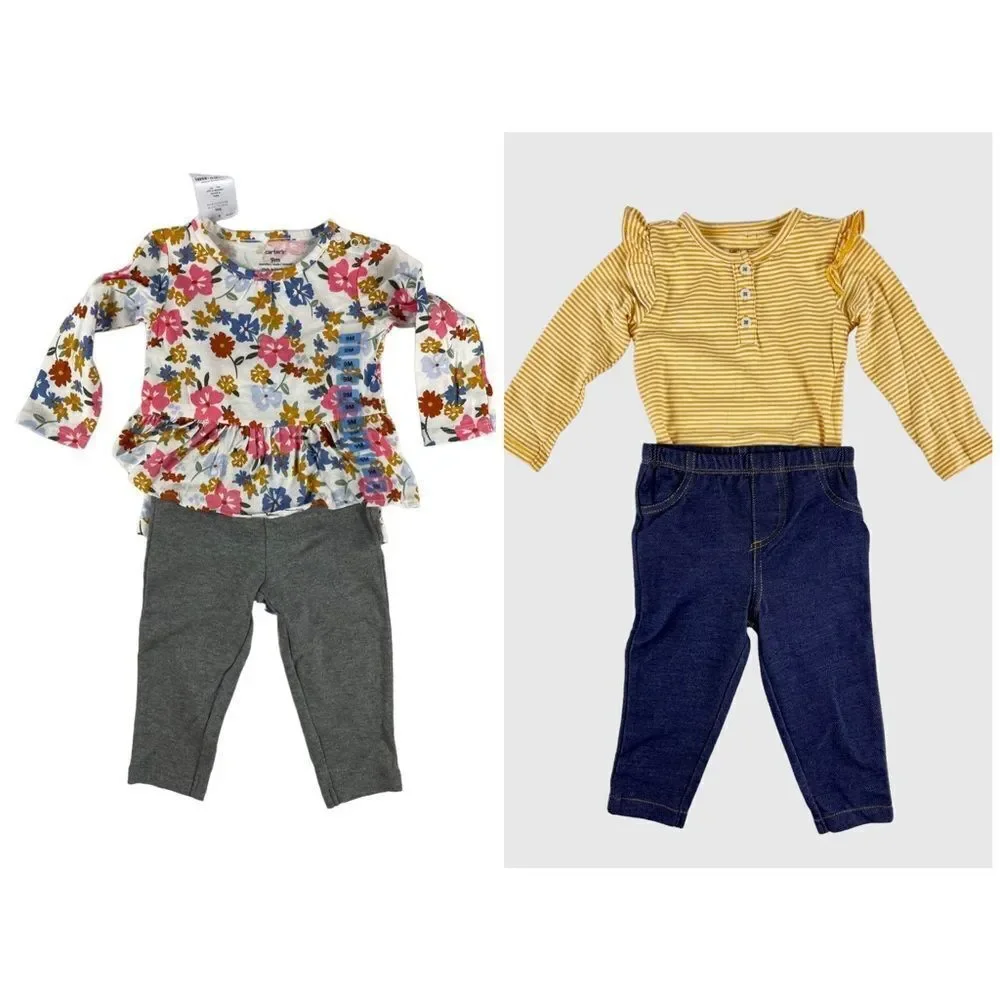 Carter’s baby 4 piece set 2 onesies and 2 leggings z -3 OR‎ 9 months
